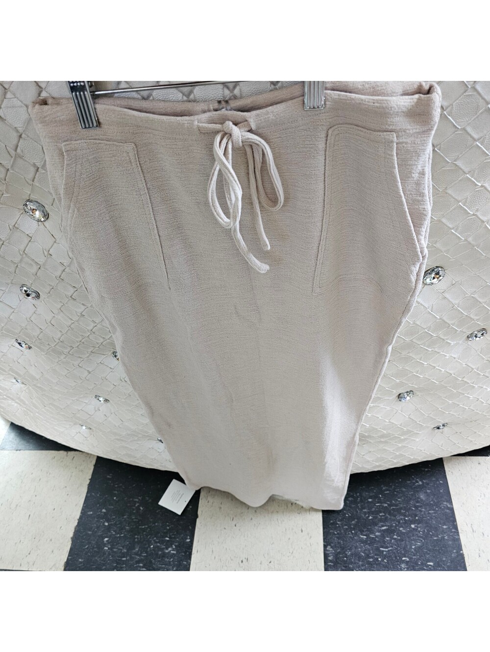 Blank NYC Drawstring Skirt Tan, Size M Regular NEW
